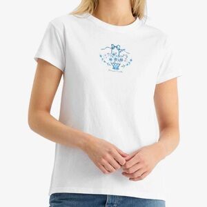 Damson Madder Shrunken Flower Basket Tee Women 18 (US14) Organic Cotton NWT